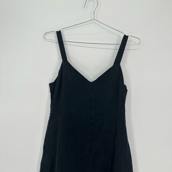 Club Monaco Black Midi Jumpsuit Size 0 Linen Blend — Good Used - Picture 4 of 8